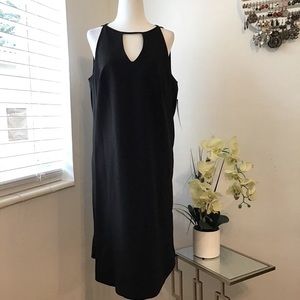 SHARAGANO Sleeveless Cut-out Dress Black NWT Size 6